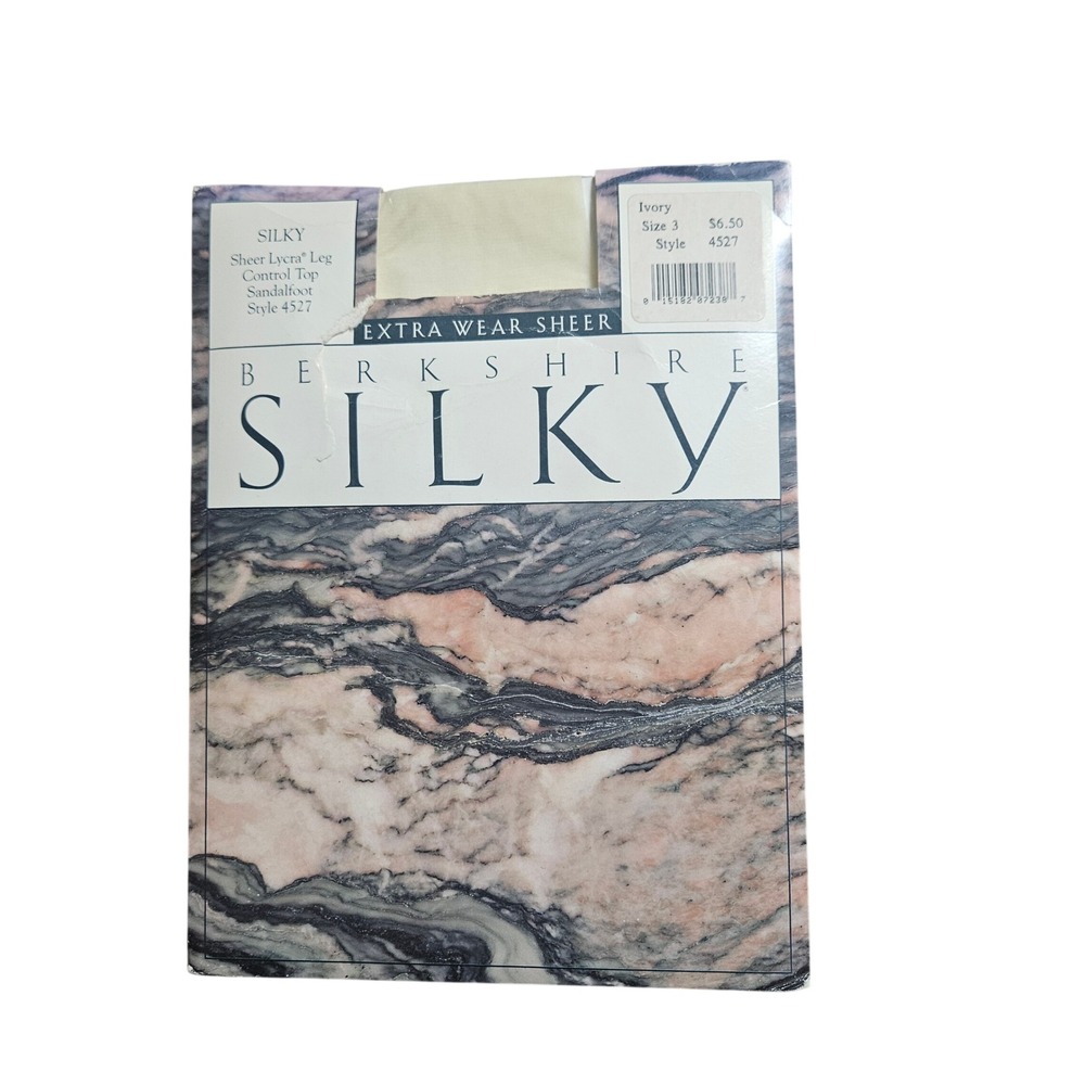 Vintage 1995 Berkshire Silky Sheer Control Top Pantyhose 3 Ivory‎ 4527 Glam NWT